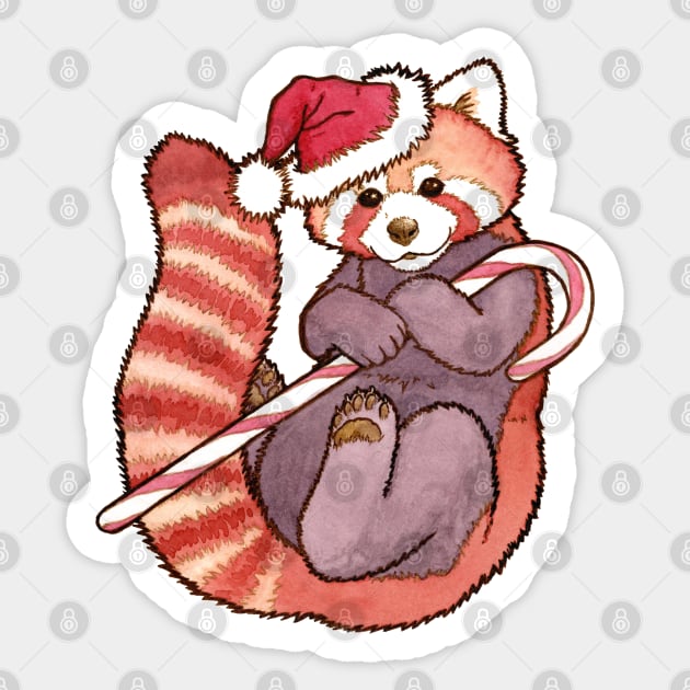 Sweet Fantasy Santa Red Panda Sticker by MarinaIllustration